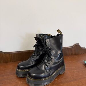 Dr. Martens Black Platform Combat Boots